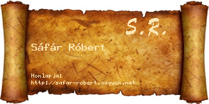 Sáfár Róbert névjegykártya